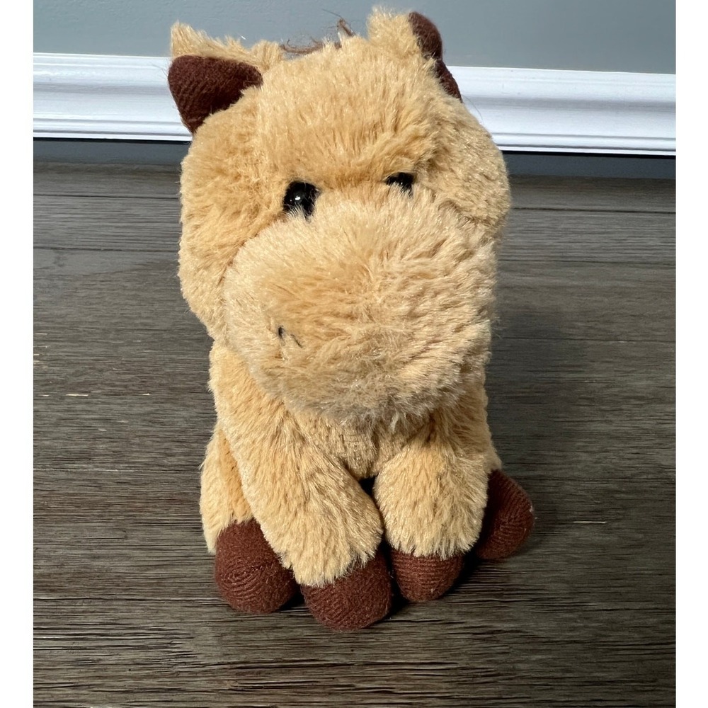 Cuddle Barn Tan Horse Pony Plush Stuffed Animal Small Farm Toy Brown Mane